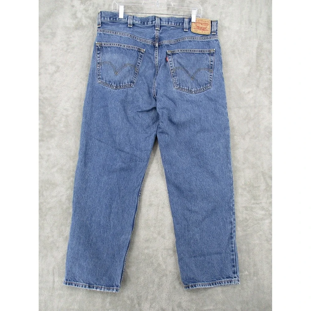 Levis 550 Jeans Mens Size 38 Dark Wash Relaxed Y2K Workwear 90s Baggy Loose Blue